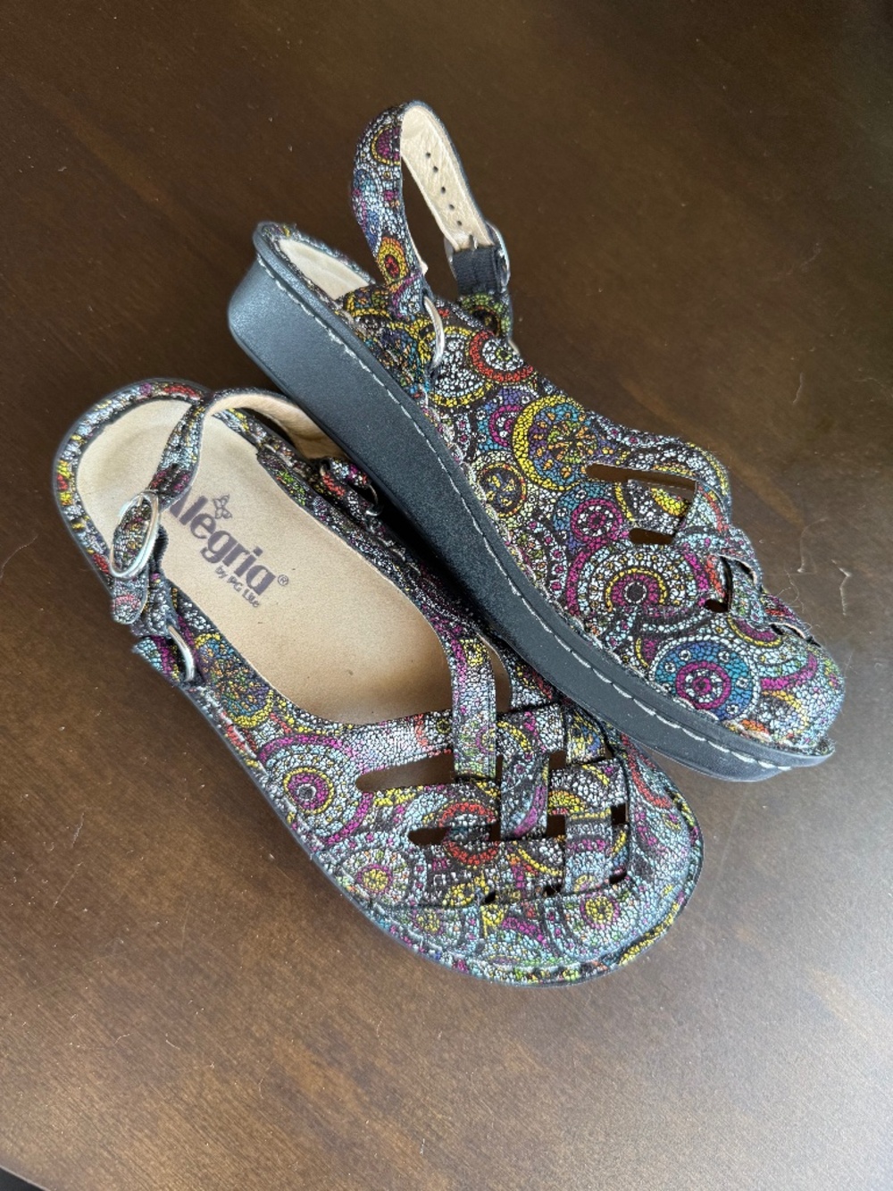 Algeria leather multi color sandals, EU size 38